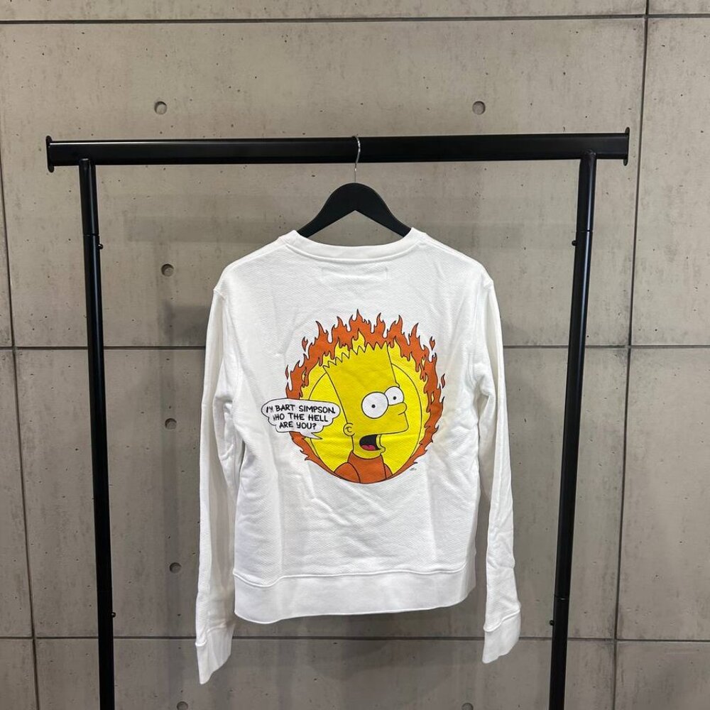 Off-White SS19 Simpsons Bart Simpson Flames Sweatshirt